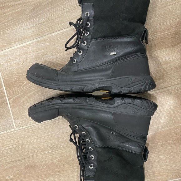 UGG Men's Butte boots in black waterproof leather size 12 - Picture 7 of 16
